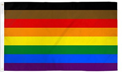 AZ FLAG - Bandera Filadelfia Arcoiris - 90x60 cm - Bandera De Philadelphia Lgbt Gay 100% Poliéster Con Ojales de Metal integrados - 50g - Colores Vivos Y Resistente A La Decoloración
