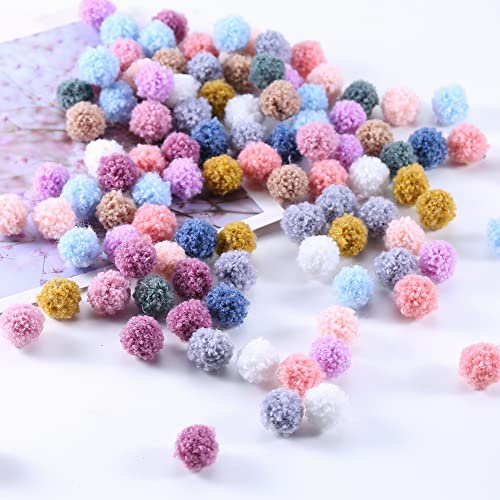 ToBeIT 100 pezzi pompon colorati Decorativo Pom Poms 1.5cm Craft per L'artigianato Decorazione Fai da Te
