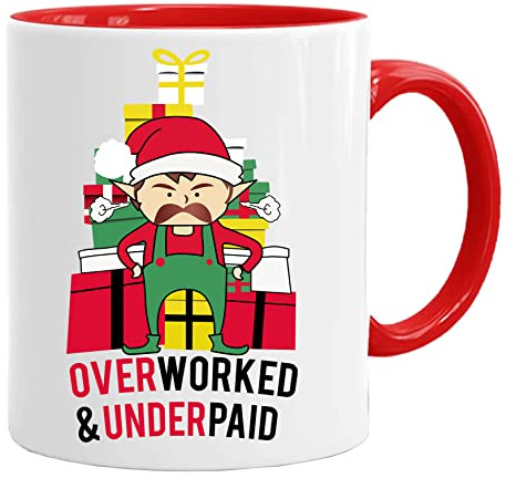 Christmas Mug | Reindeer Coffee Mug | Novelty Xmas Tea Latte Cappuccino Cups | Festive Design Mugs | Santa Chrismtas Mug | Secret Santa Gift | gifts for women | secret santa gifts (ELF)