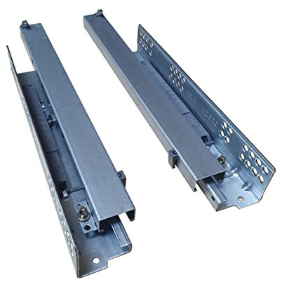 AZERODESIGN - Juego de Guías para Cajón - 350 mm - Sistema Push To Open - Extracción Total - Regulación en Altura con 2 Pivotes Laterales - Ideal para Muebles de 16 mm - 30 kg de Resistencia