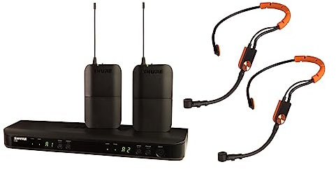 Shure BLX188/SM31 UHF Sistema de micrófono inalámbrico Fitness, aeróbicos - Duración de la batería de 14 Horas, Alcance de 100 m | Incluye (2) micrófonos de Auriculares de Fitness