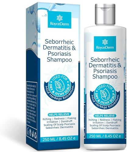 Roycederm Seborrheic Dermatitis & Psoriasis Shampoo for Dandruff - Helps Relieve Itching, Flaking & Scaling, Dry Itchy Scalp