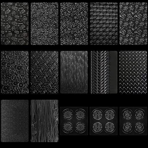 Neikafan 15 Piezas Plantillas Transparentes Tartas PláStico Fondant PatróN Mate Patrones Mate Para Tartas Plantillas Tartas Textura for Cakes Cupcakes Cookies DIY 3D Decoration