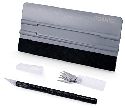 FOSHIO Kit vinile Applicazione Adesivi Auto, Kit di Attrezzi di Installazione di pellicole, Spatola Professionale con Feltro, con Taglierini da intaglio e lama
