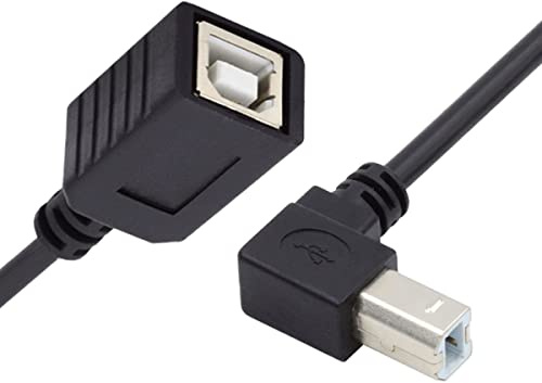 CY USB 2.0 B Type Male to Female Extension Cable Up Angled 90 Degree 20cm for Printer Scanner Disk