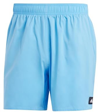 adidas Uomo Solid CLX Short-Length Swim Shorts, Blue Burst/White, M