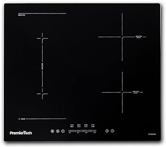 PremierTech PT604IFB Piano Cottura Induzione 4 Zone Vetro Nero Touch Control Timer Blocco Sicurezza Funzione Boost Flexi Bridge 60cm da Incasso Compatibile Pentole Adatte ad Induzione