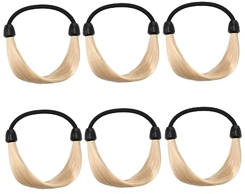 FRCOLOR 6pcs Wig Elastic Hair Band Wig Holder Hair Scrunchies Women Headdress Hair Ties Elastic Rubber Band for Hair Tiara for Girls Hair Bands Christmas Miss Plastic Ponytail
