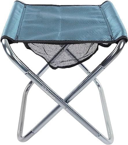 Teleskophocker, Klapphocker, Campinghocker, 150 Kg Belastbar, Tragbarer Klapphocker, Reißfest, Für Reisen Im Freien,Blau,Bonny369