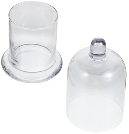 Amosfun 1 Satz Glasglocke klare Dessertbehälter Schreibtischdekoration Kerzenhalter Hochzeitsdekoration Kerzenbehälter Halter für Kerze Kuchen Leuchter Vitrine schmücken