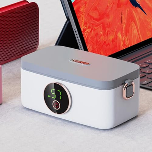 Lonchera térmica para adultos, lonchera térmica para alimentos calientes, mantiene el calor 5 horas, calefacción inalámbrica/aislamiento de 1000 ml de capacidad, ajuste de 6 velocidades, para coche,