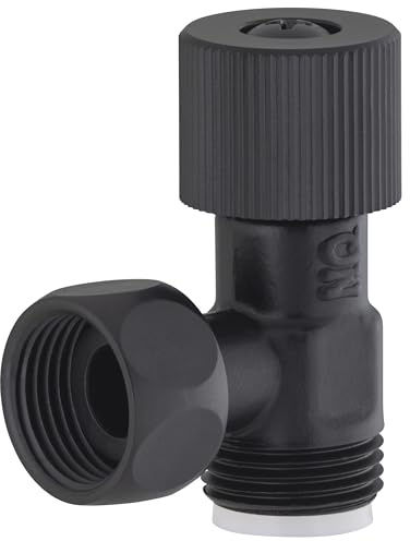 Robinet WC équerre laiton noir Mâle Femelle écrou tournant 12x17 (3/8) NOYON & THIEBAULT