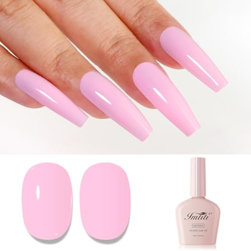 Imtiti Rosa UV Nagellack Baby Rosa UV LED Gel Lack Soak Off Frühling Sommer DIY Nagel Kunst Starter Maniküre Salon Kit 10ML