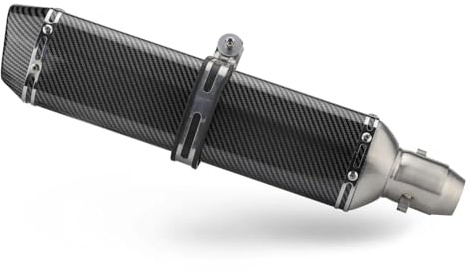 JTWMTY Design Sportif et Tendance 470mm Pot D'échappement Moto Silencieux Tuyaux D'échappement Tuyau De Liaison Silencieux Pièces pour Kawasaki pour NINIA 650 Tmax 500 Tmax 530