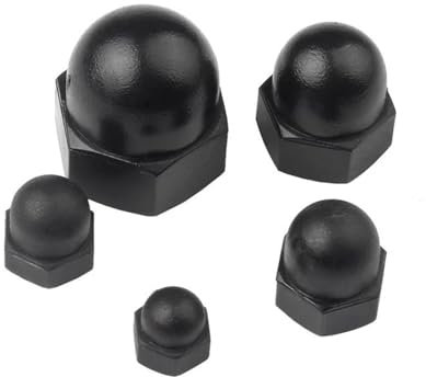 2–50 Stück Nylon-Hutmuttern mit Hutkappe, weiß/schwarz, Sechskant-Sechskantmutter aus Kunststoff, M3, M4, M5, M6, M8, M10, M12, M14, M16, M18, M20 for Isolierung(Black,M10 (10pcs))