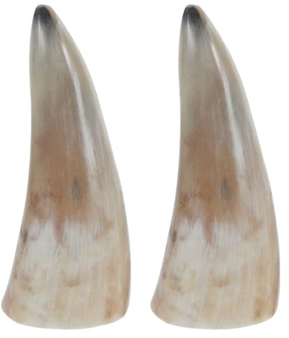 Ciieeo Handmade Viking Horn Drinking Cup Set of 2 Natural Ox Horn Mug for Wine Beer Coffee Drink Vintage Decor and Artwork 5.31 X 2.56 in