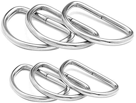 Event Decor Shop Non-Welded Metal D Rings Fastener, 25 mm, 10pcs, Silver