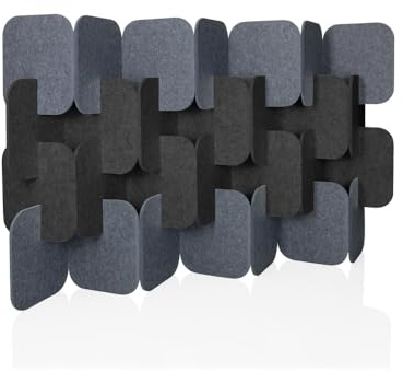 hjh OFFICE Akustik Trennwand 114x174 cm FLEXMIUT Plug 4er Set Stehwand erweiterbar, dekorativer Sichtschutz, Grau/Dunkelgrau