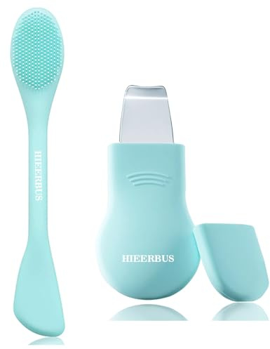Blackhead Remover Tool,Black Head Remover for Face Nose-2 in 1 Pore Cleaning Brush Face Scrubber Skin Care Scraper Mask Applicator Spatula for Men Women Deep Cleansing (Blue)
