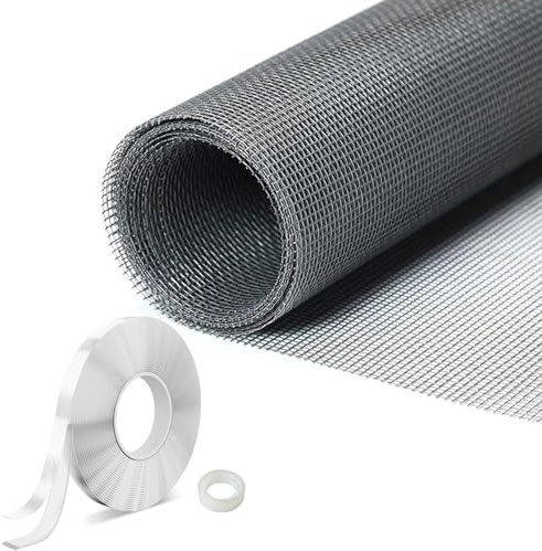 Fliegengitter Fenster Doppelseitiges Klebeband Abnehmbar (110 cm x 130 cm) - Klebeband-Insektengitter mit starkem Nano-Klebeband fur Dreh-Kipp-Fenster