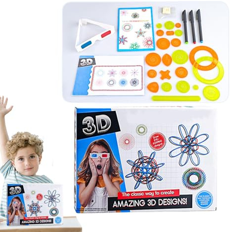Spiralkunst | 3D-Kunstschaffungsset – Multifunktions-Zubehör für kreative Hobbys aus Papier, pädagogische Malvorlage für – Geschenk für Familie, Geburtstag, Reisen, Schule, Zuhause