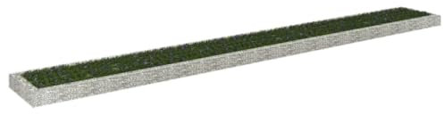 HaoChrymec Gabion Surélevé with Acier Galvanisé, Panier à Pierre, Parterre Surélevé en Gabion, Jardinière à Gabion, Jardin ou Cour Extérieur, Métal Résistant, 800 x 100 x 20 cm