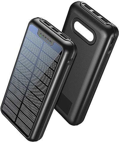 Power Bank solare da 30000 mAh, grande capacità, luce da campeggio per esterni, luce di emergenza mobile con 4 modalità, A
