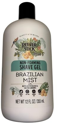 Power Stick For Her Brazilian Mist Non Foaming Shave Gel, with notes of Pistachio and Salted Caramel 12 Oz.