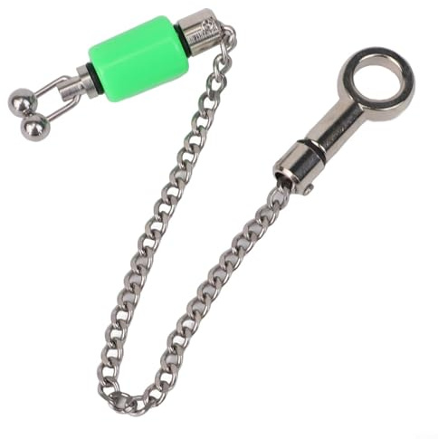 Gdfnmogo Indicador de alarma de mordida de pesca de carpas con colgador de bobina de acero inoxidable y cadena de contrapeso ajustable, detección de mordeduras de pesca (verde)