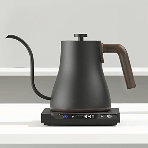 Bollitore elettrico per caffè Bollitore elettrico a collo di cigno Bollitore per l'acqua Samovar Controllo della temperatura Caffettiera Teiera per uso domestico (Colore : Nero, Taglia : Taglia