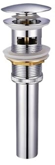 Basin Sink Pop Up Drain Basin Sink Pop Up Drain Valve For Bathroom New Stopper Bath Fixture Brass Set Black Chrome Washbasin Bounce Filter For Kitchen Bathroom(Chrome overflow)