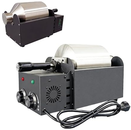 Torréfacteur de grains de café en acier inoxydable, robuste et durable, torréfacteur domestique, commande par bouton, système de torréfaction à vitesse de chaleur variable