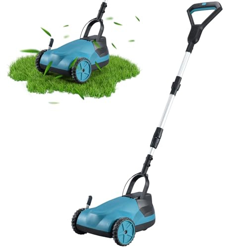 Tagliaerba senza fili,Tagliaerba a batteria senza spazzole 21 V, tosaerba a mano, per prato fino a 50 m², larghezza di taglio 21 cm, altezza di taglio regolabile