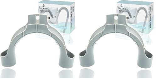 tecuro Universal Haltebogen Einhängebogen PVC für Ablaufschlauch Waschmaschine Geschirrspüler - 56623 (Packung mit 2)