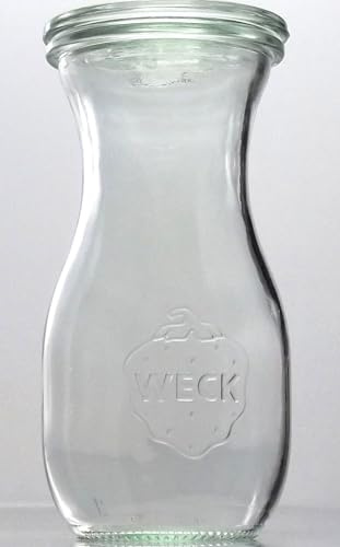 6 Weck Einkochgläser 1/4 Liter Saftflasche RR60 mit Glasdeckel und Ringen im Original Weck Karton (Mit Glasdeckel und Ringen)