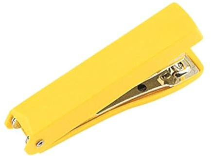 Alevar Mini Cucitrice a Pinza in Plastica, Formato 9x4 cm, Monta Punto 10, Colore Giallo