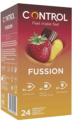 Control Fussion Preservativi Aromatizzati Cioccolato Fragola Pesca - 24 Profilattici