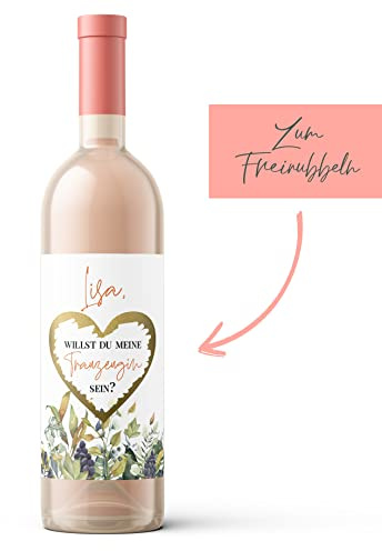 Flaschenetikett mit Rubbellos | Weinlabel | Rubbellos | Trauzeugin | Rubbel Weinetikett | Rubbelweinlabel | Personalisierung | Hochzeit