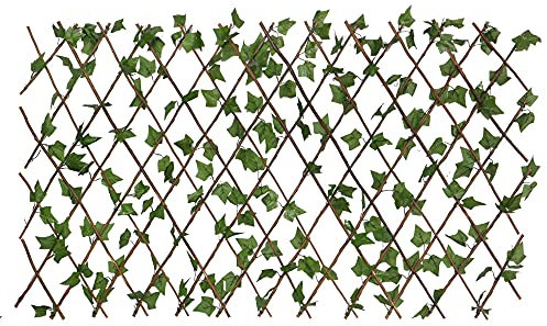 UNUS Garden Treillis décoratif en saule, haie artificielle avec feuilles, 100 x 200 cm