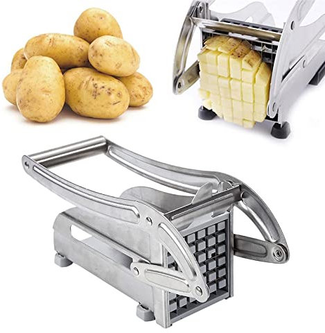 Coupe Frite Coupe de la pomme de terre en acier inoxydable Machine à frites de coupe de pommes de terre de la pomme de terre Découper Concombre Concombre Cuisine Accessoires Ustensiles Trancheuse de F