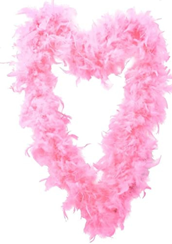 Light Pink Feather Boa Accessory - Pack Of 1-180cm Long 80g Feather Boa - Stag Do Hen Party Fancy Dress Costume Accessory