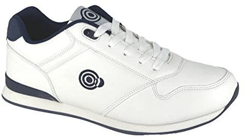 Dek Mens Anchor Trainer Style Lace Up Lawn Bowling Shoes White/Navy 8 UK