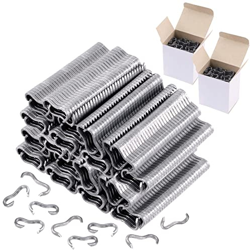 Wokape 1200 Stück Typ M Nägel aus verzinktem Stahl M-Clips für Zaunkäfige, Mesh-Befestigung