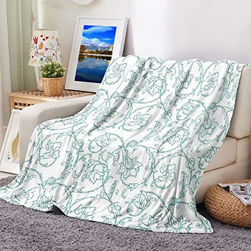 Fleece Decke Mädchen, Kuscheldecke 150X200 Kinder Warm Grün Sofaüberwurf Flanell Geäst Sofadecke Couchdecke
