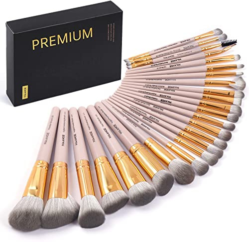 Set de pinceaux de maquillage, 25 pinceaux professionnels pour le maquillage, fond de teint, visage, yeux, lèvres, pinceau pour fard à paupières, set avec boîte cadeau noire