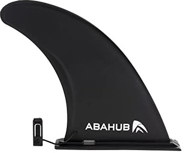 Abahub SUP Finne 9 Zoll Universal SUP Finne Abnehmbare Center Fin Fiberglas Verstärkte SUP Ersatzflossen Abziehbar SUP Zubehör für Surfboard, Stand-Up Paddle Board, Longboard, Schwarz