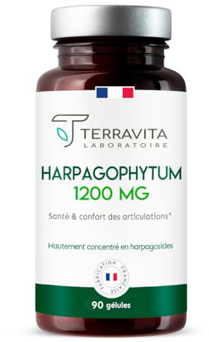 HARPAGOPHYTUM | Extrait 8:1 Ultra Concentré à 5% en Harpagosides | Douleurs Articulaires - Arthrose | Mobilité et Souplesse Renforcées | 90 Gélules de 400 mg | Made in France | Terravita