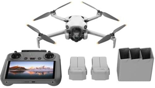 DJI Mini 4 Pro Fly More Combo (DJI RC2), Lightweight and Foldable Drone with 4K/60fps Video, 48 MP Photos, 34 min Flight Time