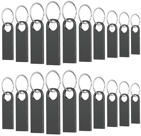 Wooolken USB-minne 1 GB, uppsättning med 20 mini-metallminnespinnar, USB 2.0 flash-enheter, vattentät, bärbar förvaring, inkluderar 5 nyckelringar