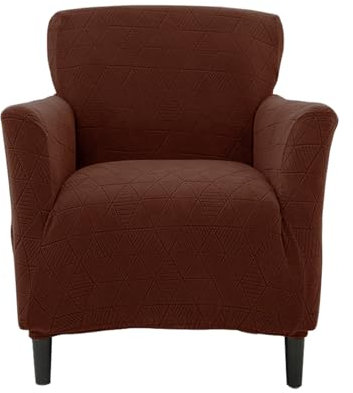 Highdi Stretch Sesselbezug Sesselhusse Elastische Diamant Jacquard Sofaüberzug Clubsessel Sessel Bezug, Weicher Sesselschoner mit Armlehne Sitzbezug Für Sessel Hussen Für Sessel (Braun)